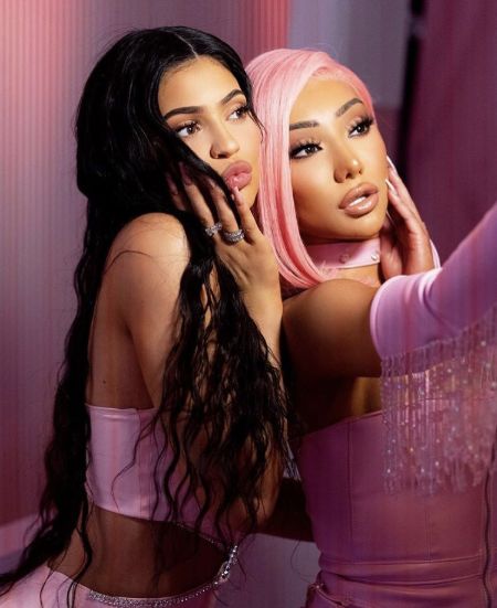 Nikita Dragun with Kylie Jenner during their collaboration.